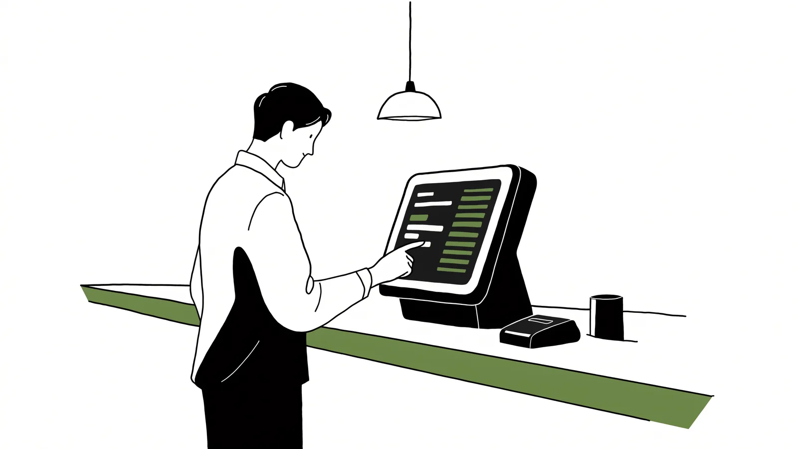 Novaryq point of sale in a restaurant